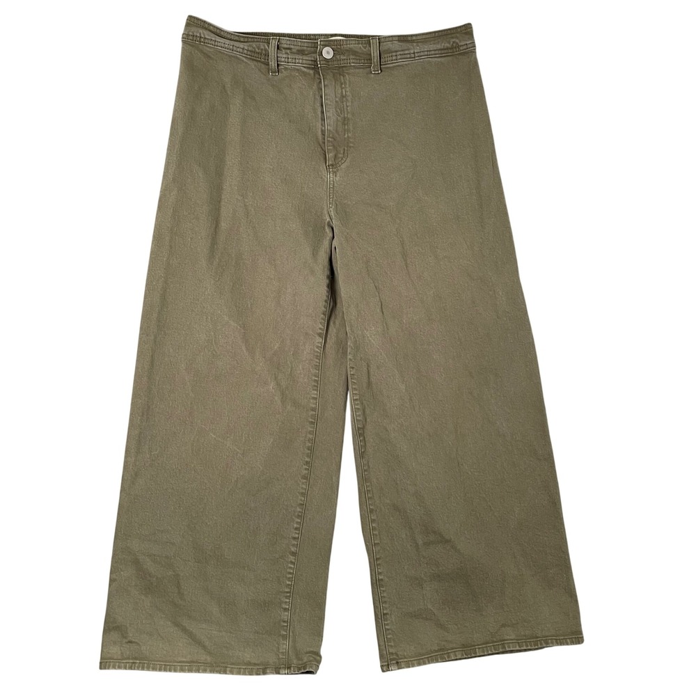 Universal Thread Wide Leg Jeans Women 17 Olive Green High Rise Streetwear Y2K‎
